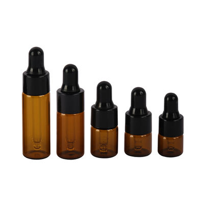 1ml 2ml 3ml 4ml 5ml Amber Mini Glass Dropper Bottles Essential Oil Sample Dropper Bottle