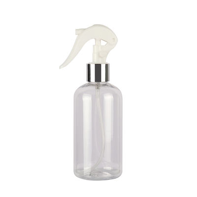 Luxury Transparent Spray Bottle Round Shoulder PET Anodized Aluminum Trigger Spray Bottle